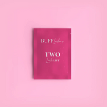 Load image into Gallery viewer, Pink book titled 'BUFF Lashes TWO' on a pink background